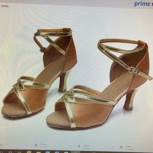 Women's Satin Latin Dance Shoes Ballroom 8